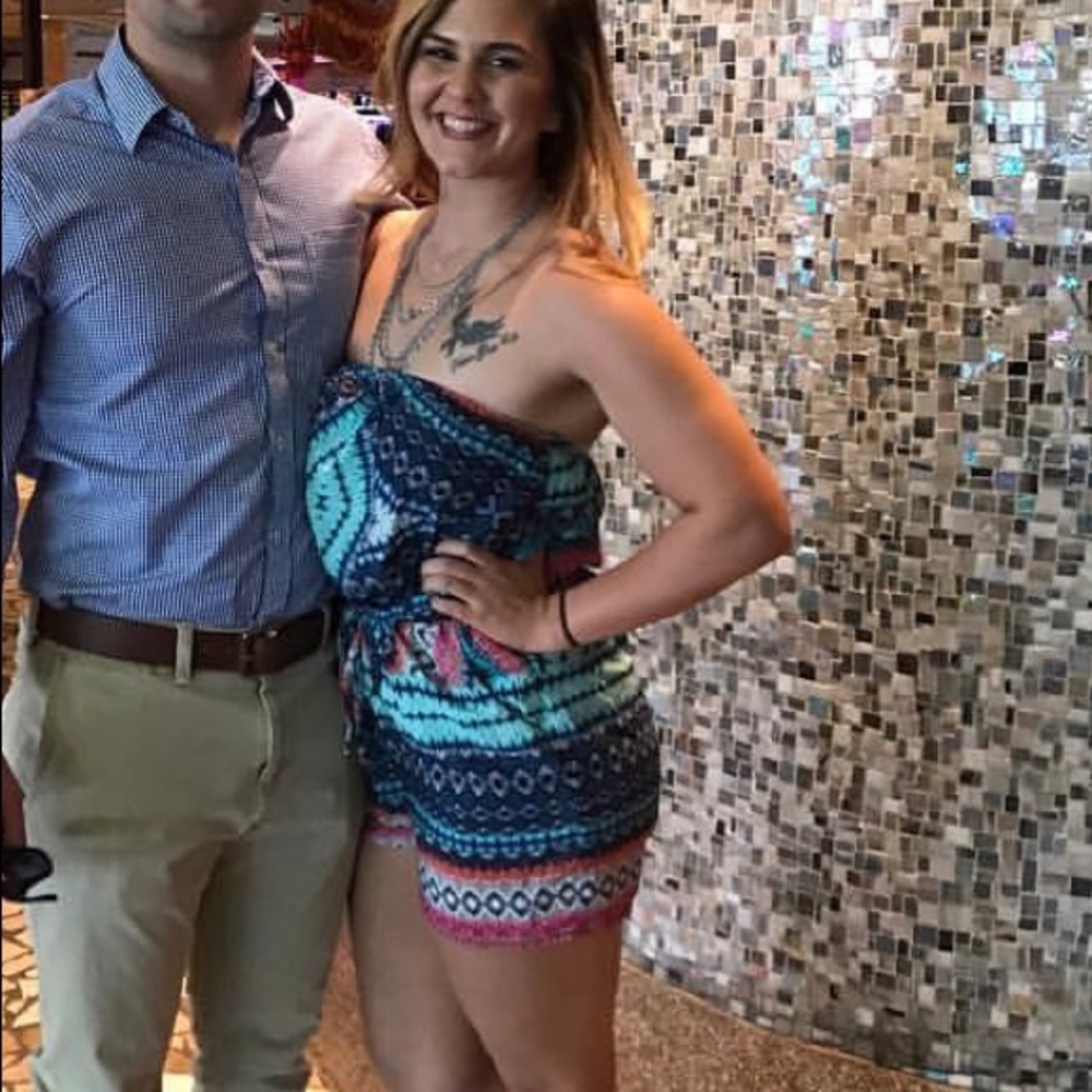 Strapless romper